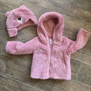 Fleece Sherpa Jacket and Hat 9-12 months